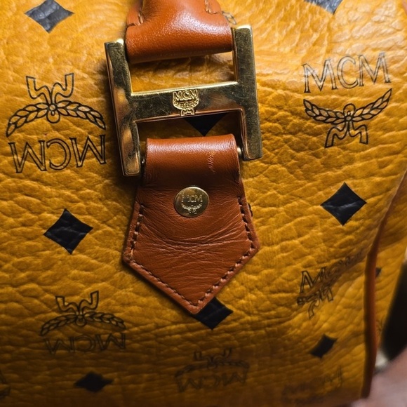 MCM cognac Crossbody Bag with Gold Accents - Picture 7 of 15